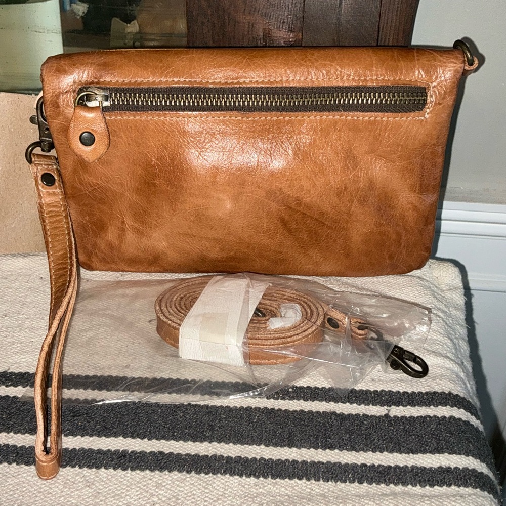 NWT Bed Stu Leather Cadence Wallet Wristlet Crossbody Bag Tan Rustic MSRP $175 - Picture 2 of 16